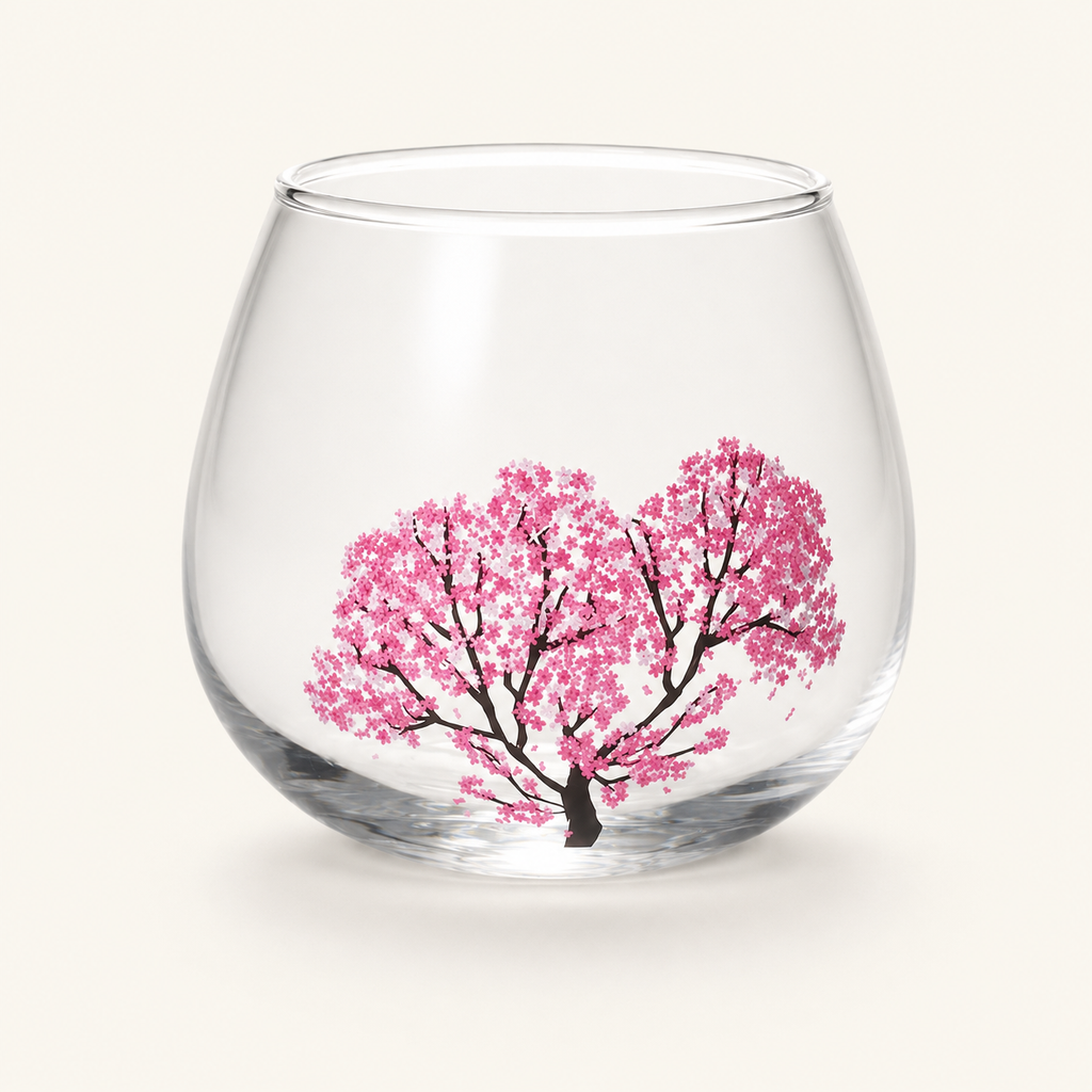 Sakura Cold-Bloom Wobble Glass