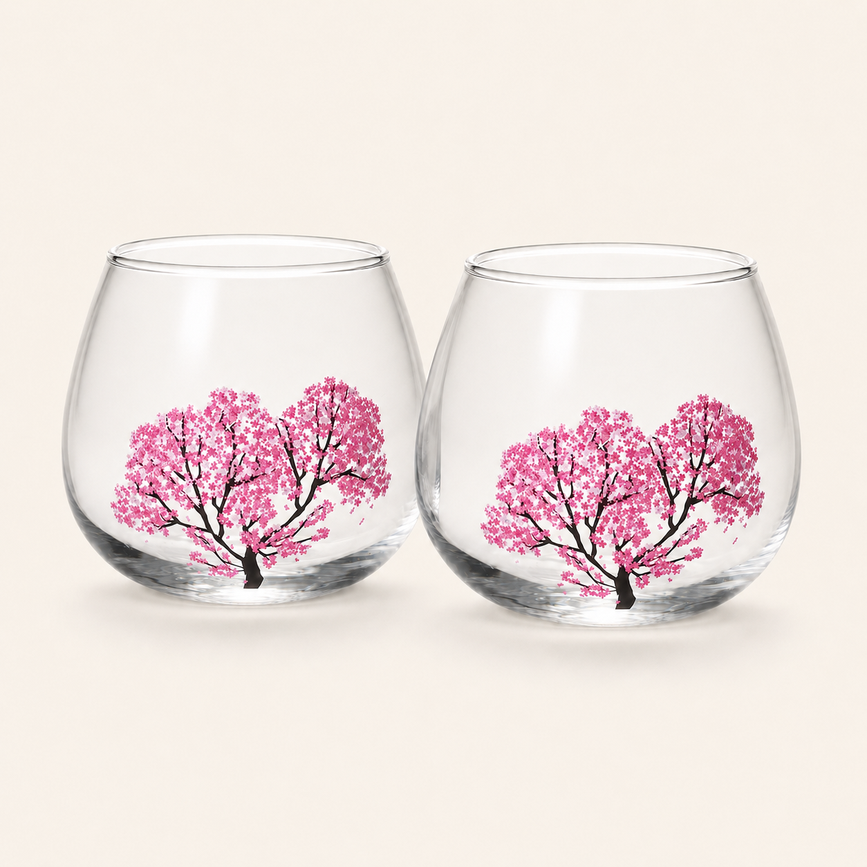 Sakura Cold-Bloom Wobble Glass