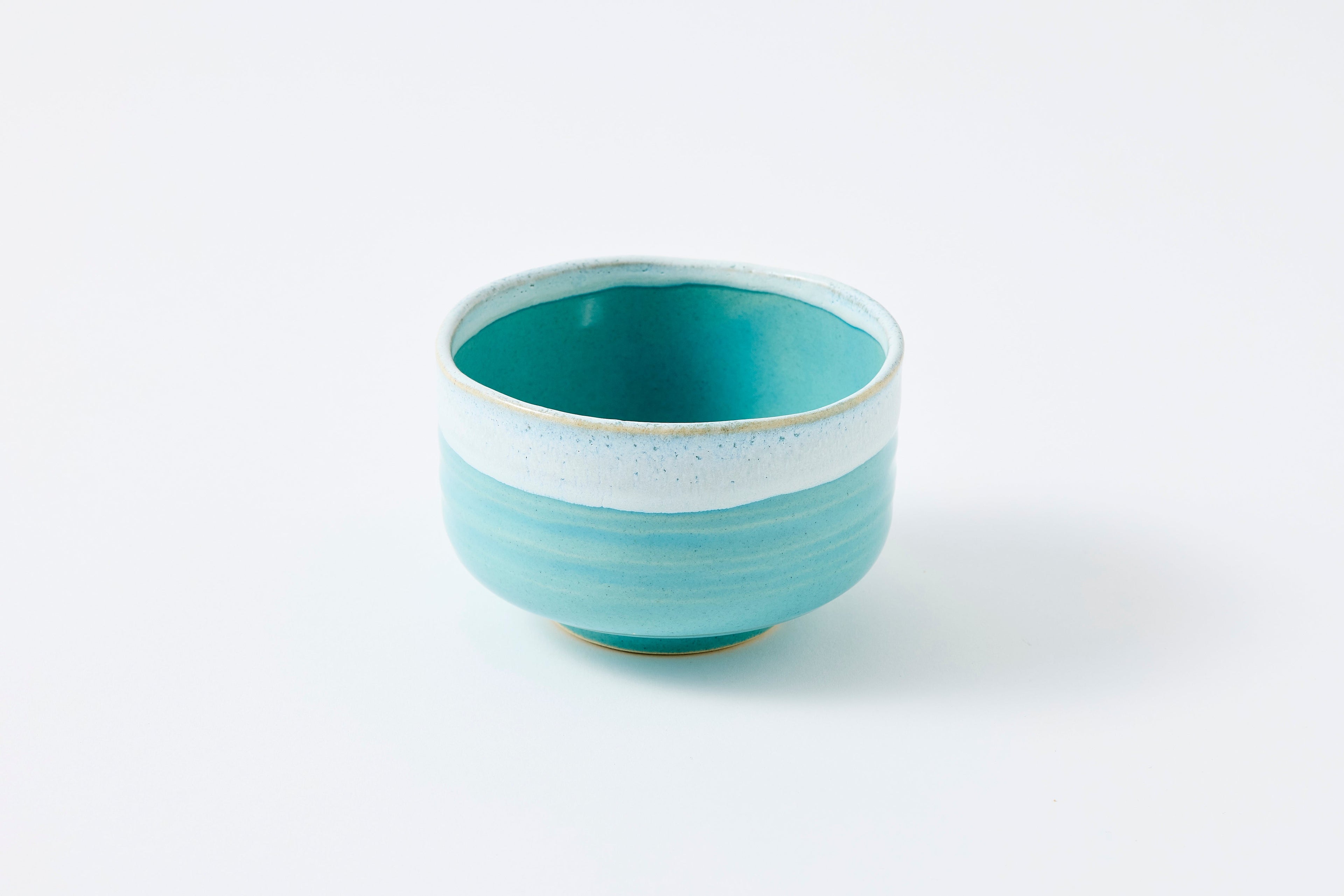 Blue glaze Hasami porcelain matcha bowl